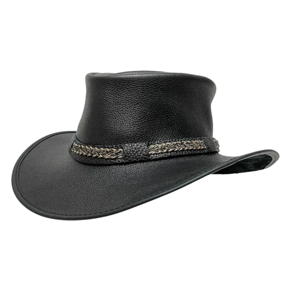 Bison Mens Leather Packable Hat