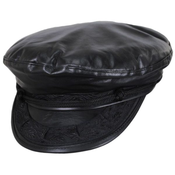 Leather Greek Fisherman's Cap