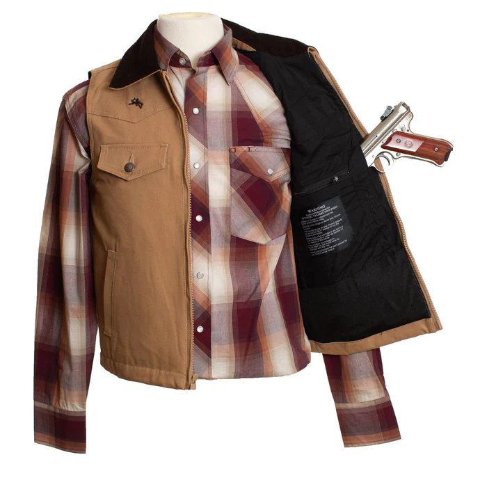 1-15 Men's Cody Concealed Carry Canvas Western Vest