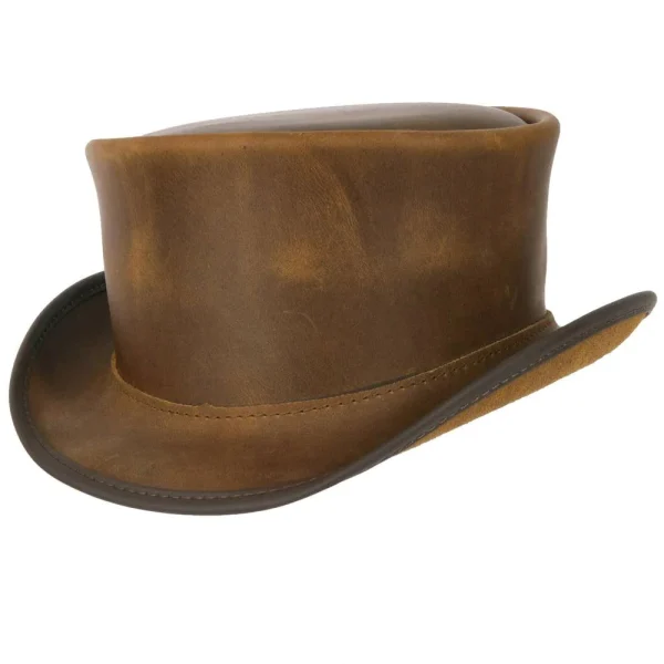 Marlow Mens Leather Top Hat Unbanded