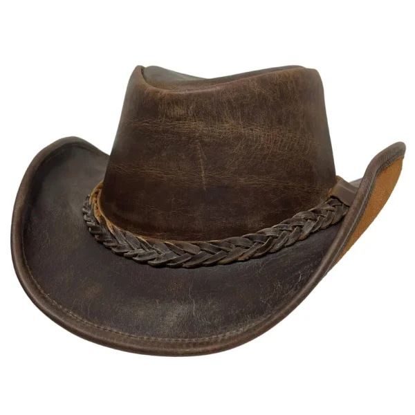 Backwoods Mens Leather Outback Hat